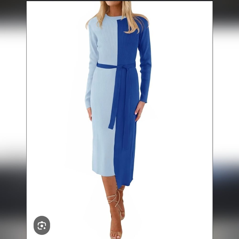 Colorblock Long Sleeve Dress